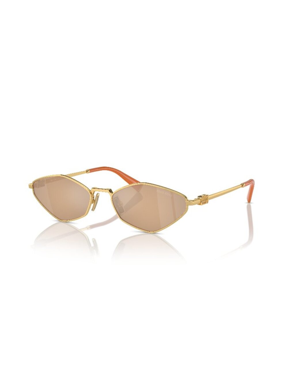 New Miu Miu Women's Sunglasses Gold Aviator Multicolor Lens Metal Frame MU 56ZS